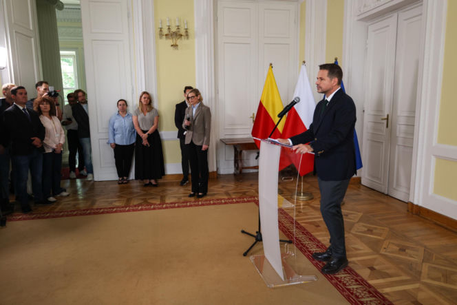Konferencja prasowa Rafała Trzaskowskiego