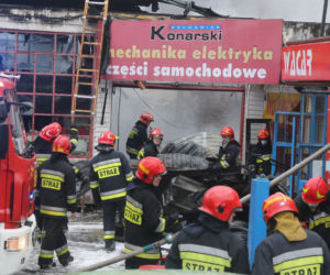 Pożar warsztatu samochodowego przy ul Racławickiej