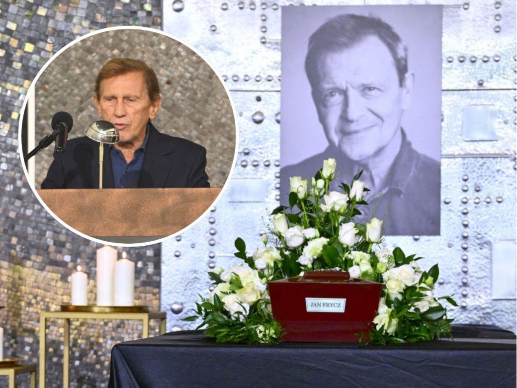 Jan Englert na pogrzebie Jana Frycza