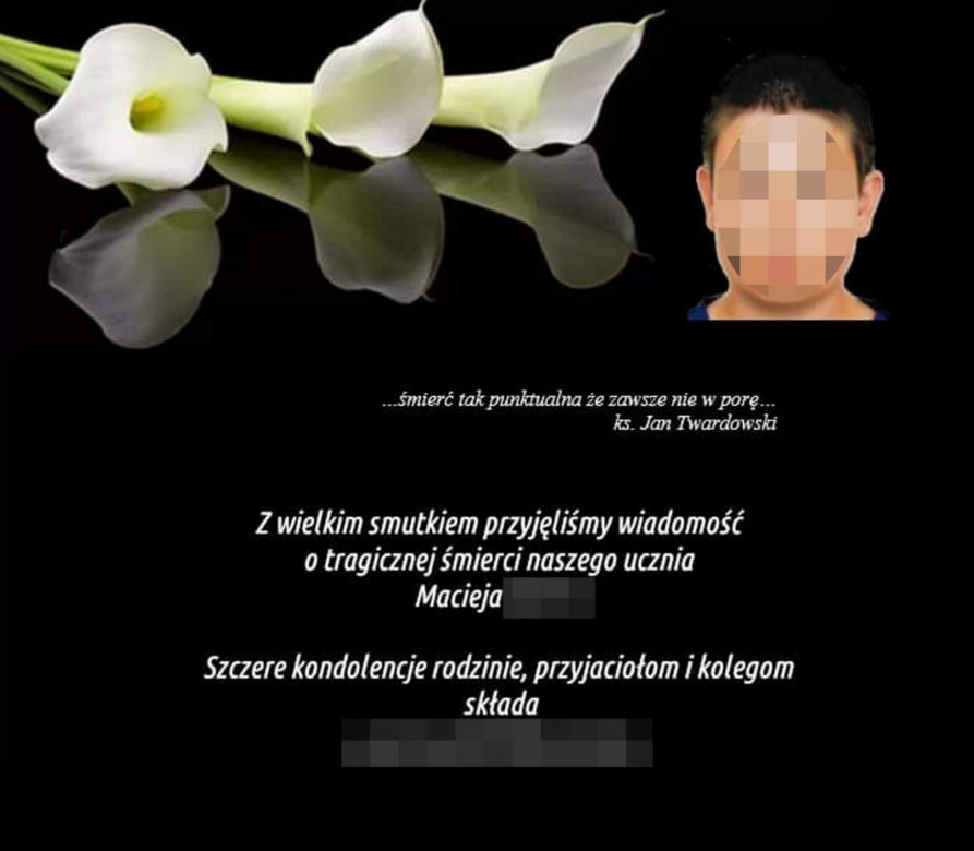 16-letni Maciek zginął w strasznym wypadku pod Człuchowem. "Zadawałeś tyle pytań o Boga. Teraz poznałeś go osobiście"