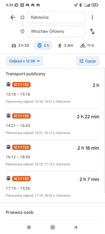 Nowa funkcjonalność dla pasażerów PKP Intercity! W Google Maps pojawiła się funkcja „Kup bilet”