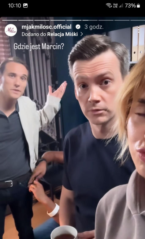 M jak miłość nowy sezon na planie. Kama (Michalina Sosna), Jakub Karski (Krzysztof Kwiatkowski), Olek (Maurycy Popiel)