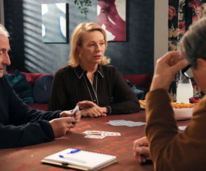 Barwy szczęścia, odc. 3349. Jerzy (Bronisław Wrocławski), Jaworski (Jacek Kałucki), Wanda (Maja Barełkowska)