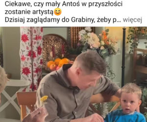 M jak miłość po wakacjach. Paweł (Rafał Mroczek), Antoś (Mikołaj Jankowski) na planie