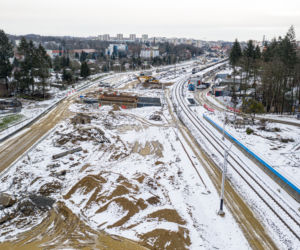 Budowa węzła Łękno - luty 2021