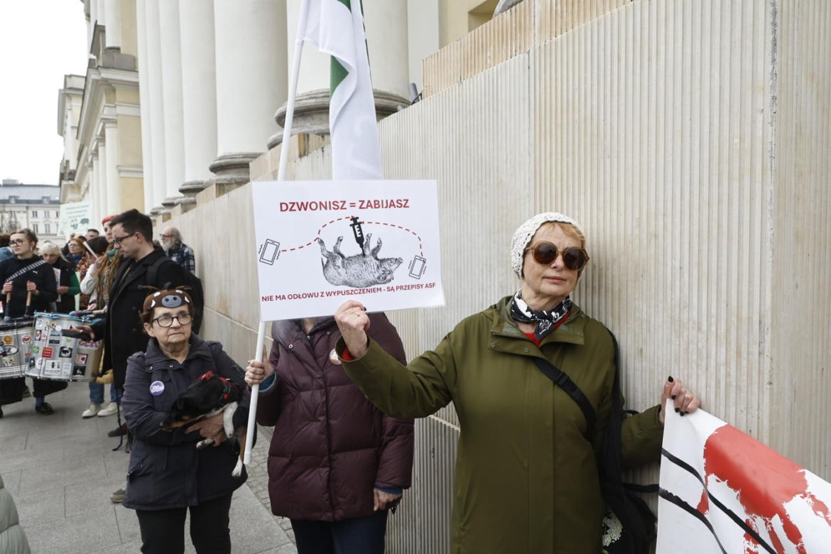 Warszawa. Protest w obronie dzików