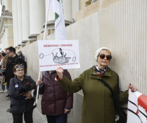 Warszawa. Protest w obronie dzików