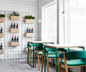 Wnętrze ekologicznej restauracji w Norwegii