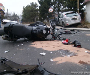 Wypadek motocyklista Trzebinia