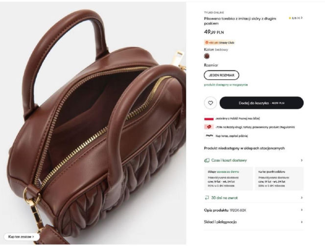 Ta torebka z Sinsay za 49z ł to prawdziwy hit! Łudząco przypomina model znanej marki za 10 000 zł!