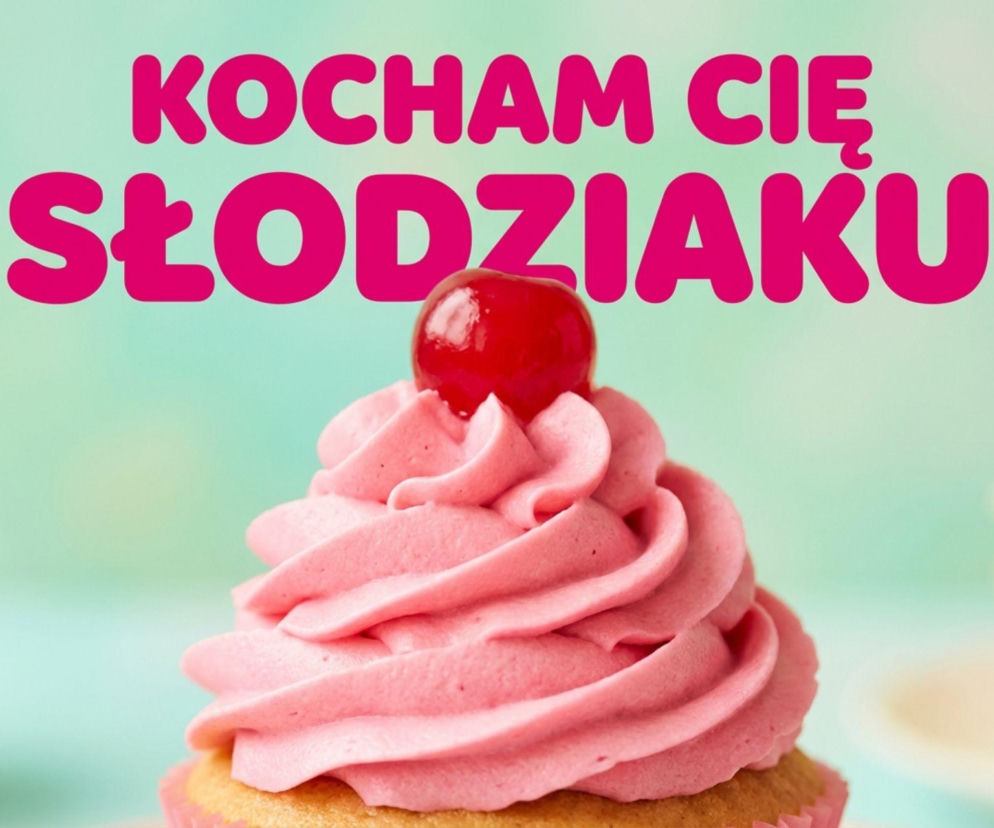 Walentynki 2026 Apetyczna babeczka z różowym kremem i napisem dla słodziaka