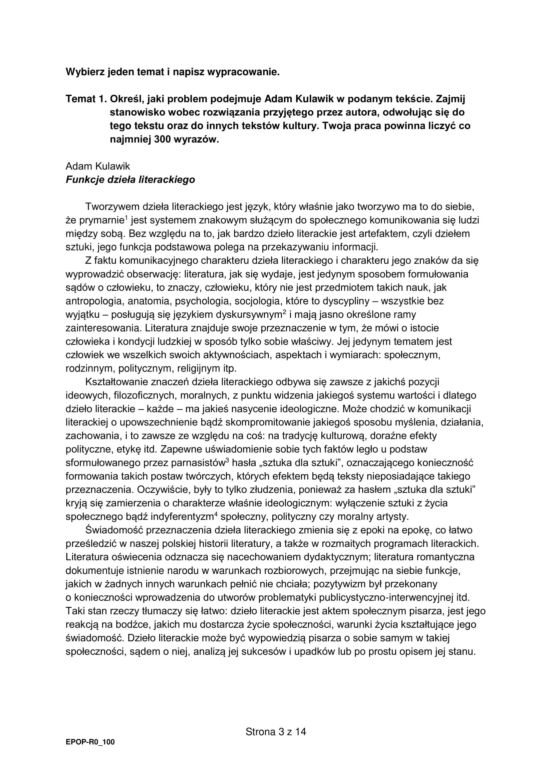 Matura 2025 polski rozszerzony 21.05.2025: Arkusz CKE - Formuła 2015