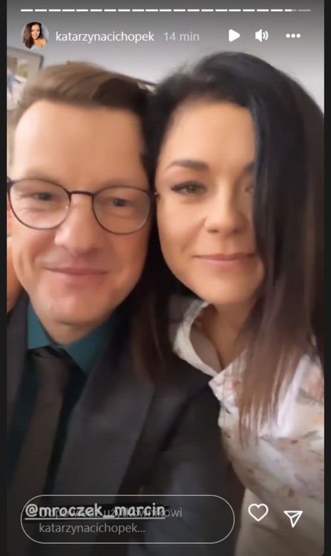 M jak miłość na planie nowego sezonu po wakacjach. Kinga (Katarzyna Cichopek), Piotrek (Marcin Mroczek)