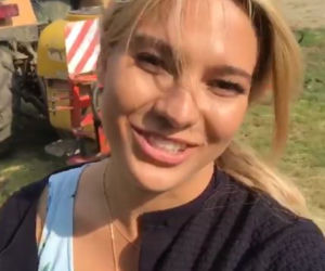 Joanna Kuberska (Julka) na planie M jak miłość w Grabinie