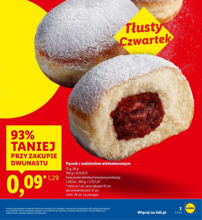 Ceny pączków Lidl 2026. Ile kosztują pączki w Lidlu na Tłusty Czwartek?