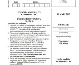 Matura 2017 informatyka. ARKUSZE poziom podstawowy