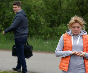 M jak miłość odc. 1452 po wakacjach 2019. Janek (Tomas Kollarik), Ula (Iga Krefft)