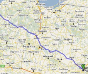 Trasa 10 Warszawa - Mielno mapka