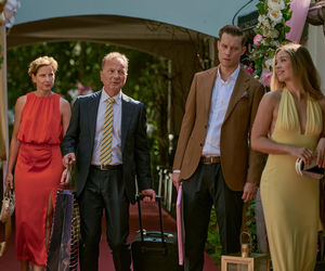 Na Wspólnej odc. 4118. Darek Żbik (Michał Mikołajczak), Kalina (Katarzyna Gałązka), Andrzej Zakościelny (Dariusz Niebudek), Justyna Zakościelna (Magdalena Kacprzak)