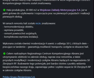 Regionalne Centrum Kompetencyjne Abrams w pełni gotowe