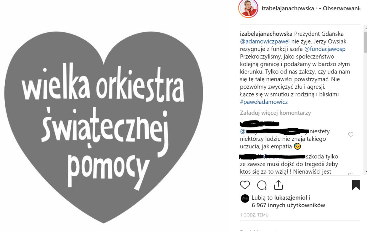 Gwiazdy żegnają Pawła Adamowicza