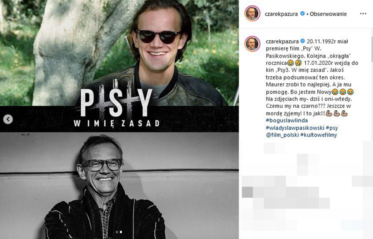 Cezary Pazura- tak zminiał się w "Psach" 