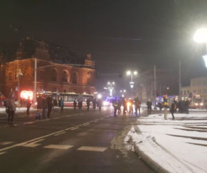 Strajk Kobiet w Gdańsku 1.02.2021. Blokada Huciska przez protestujących
