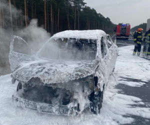 Pożar na obwodnicy w Toruniu. Płonęło auto