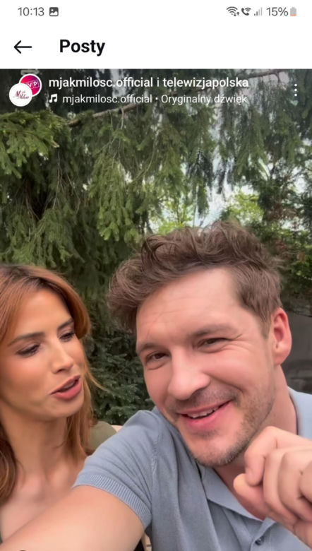 M jak miłość nowy sezon. Kama (Michalina Sosna), Marcin (Mikołaj Roznerski) na planie