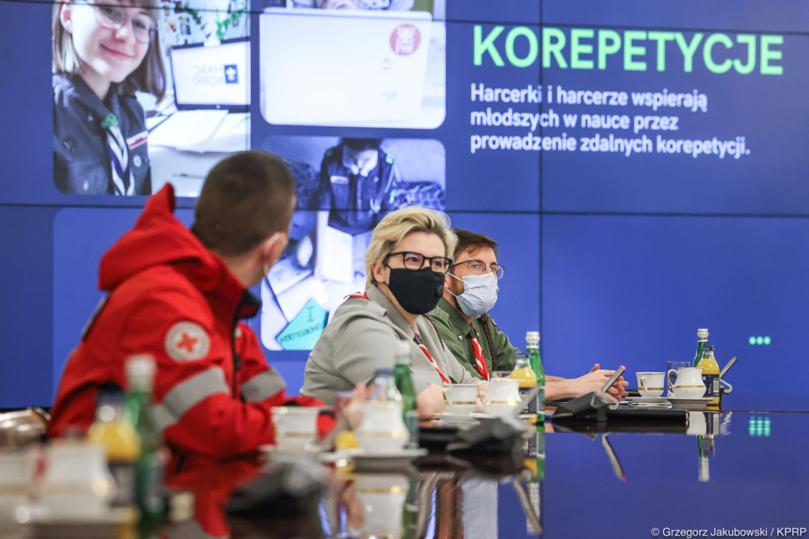 Andrzej Duda na spotkaniu z harcerzami