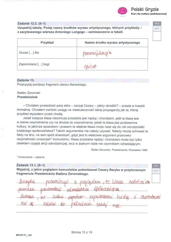 Matura 2026 z języka polskiego: odpowiedzi do wszystkich zadań z arkusza CKE 4.05.2026