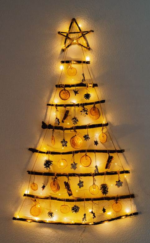 Choinka ścienna DIY