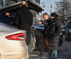 Marek Kondrat z żoną i córką w Warszawie