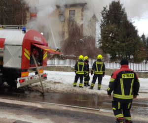 Pożar zabytkowego budynku w Dąbrowie Białostockiej