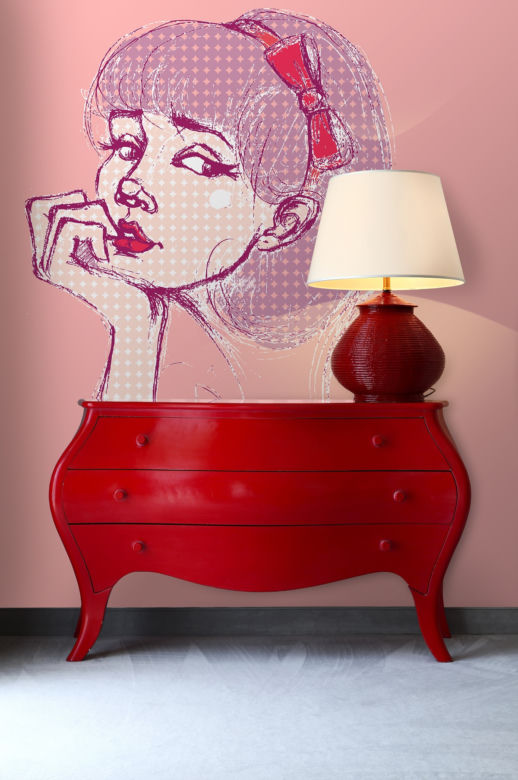Tapeta w stylu pop - art do przedpokoju lub sypialni