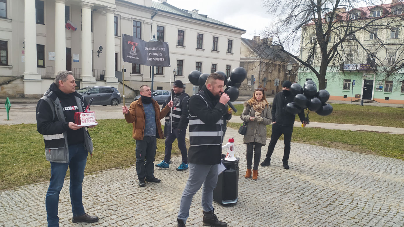 Protest branży weselnej w Radomiu