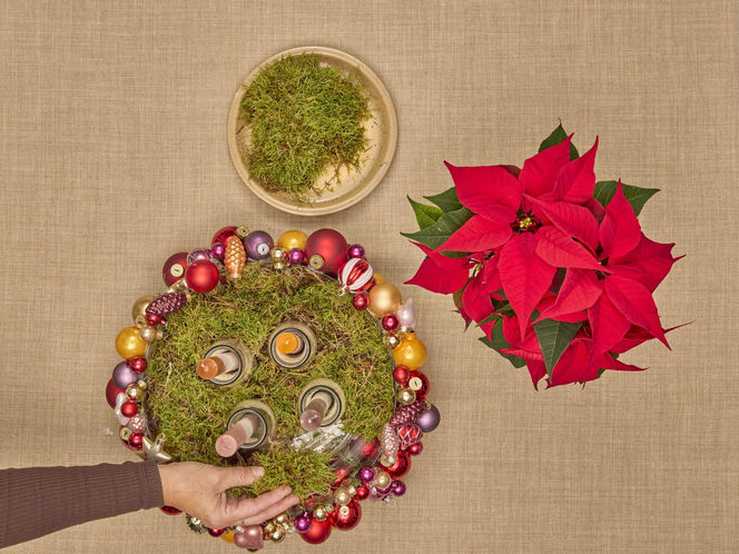 Adwentowa aranżacja z gwiazdą betlejemską