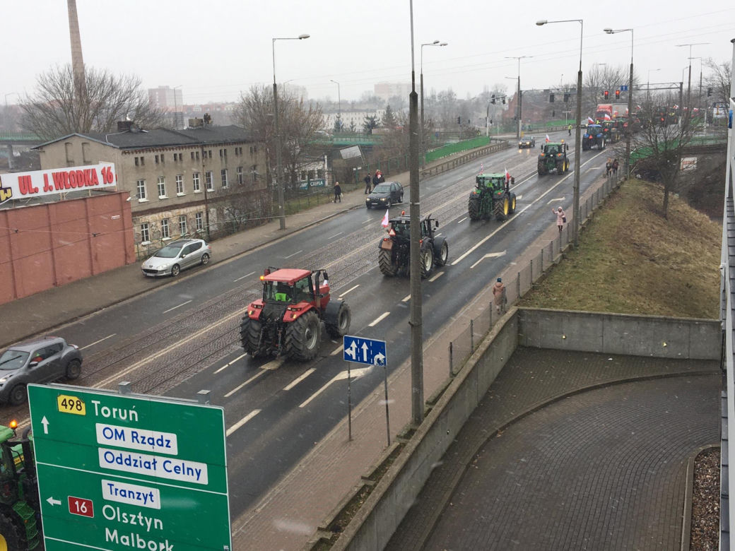 Protest rolników w Grudziądzu