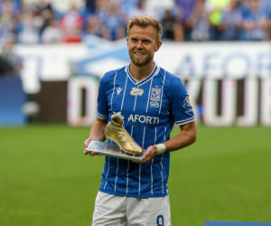 Christian Gytkjaer - król strzelców dostał buziaka
