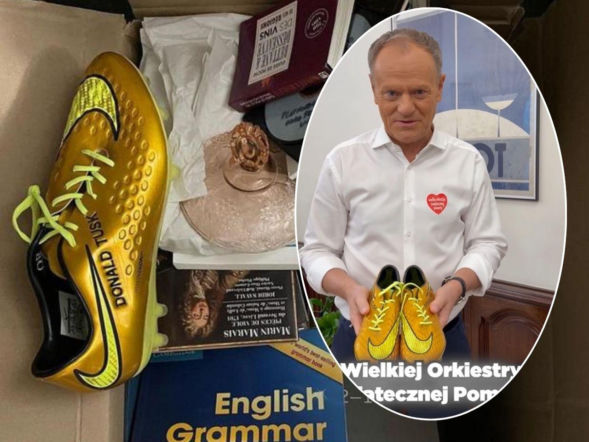 Donald Tusk daje na WOŚP złote buty! Wcześniej żona schowała te korki do piwnicy 