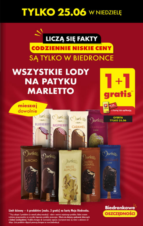 Lody za darmo w Biedronce
