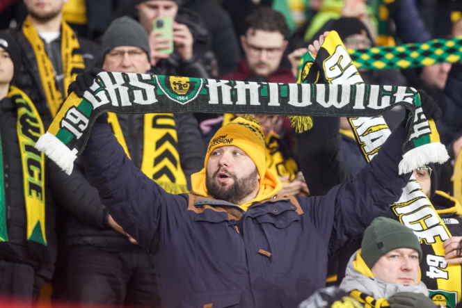 GKS Katowice - Widzew Łódź, zdjęcia kibiców z meczu 20. kolejki PKO BP Ekstraklasy