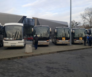 Protest przewoźników autokarowych w Bydgoszczy