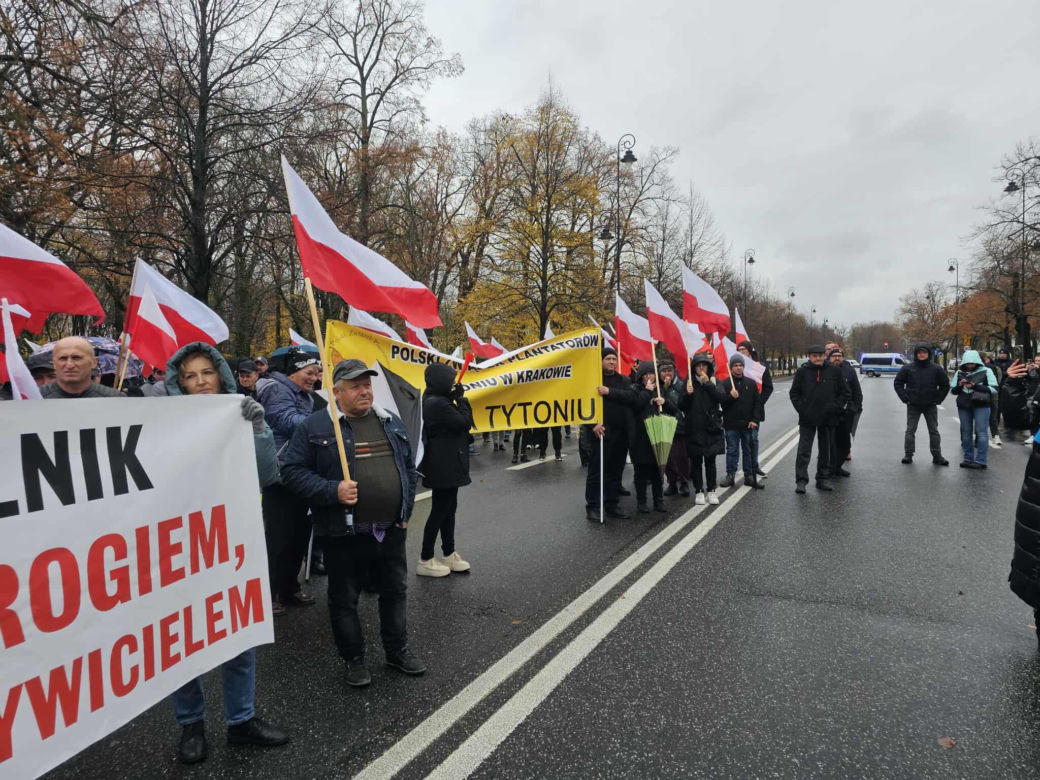 Protest plantatorów tytoniu w Warszawie (3.11.2025)