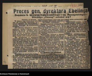 Upadłość firmy Oswag S.A. w Wyrach, proces przeciwko dyrektorowi Franciszkowi Ebelingowi i Józefowi Ogiermanowi