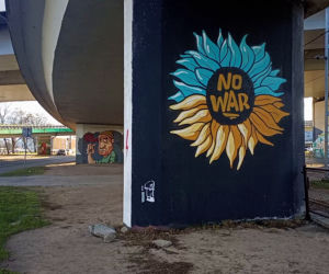 Szczeciński street art dla Ukrainy. Na Trasie Zamkowej powstał niebiesko-żółty mural