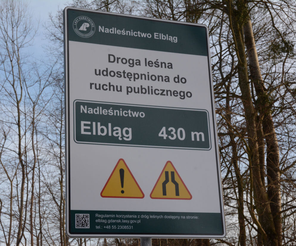 Jedna z nowych tablic Nadleśnictwa Elbląg