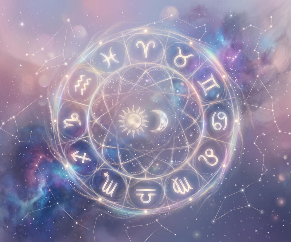 Koło zodiakalne na tle kosmosu. O horoskopie dziennym i wpływie Księżyca w Lwie przeczytasz na VOX FM.
